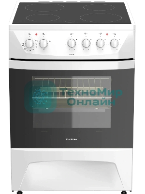 Электрическая плита Darina 1D EC141 607 W белый, конфорок 4 шт, духовка 50 л, 60 см x 85 см x 60 см