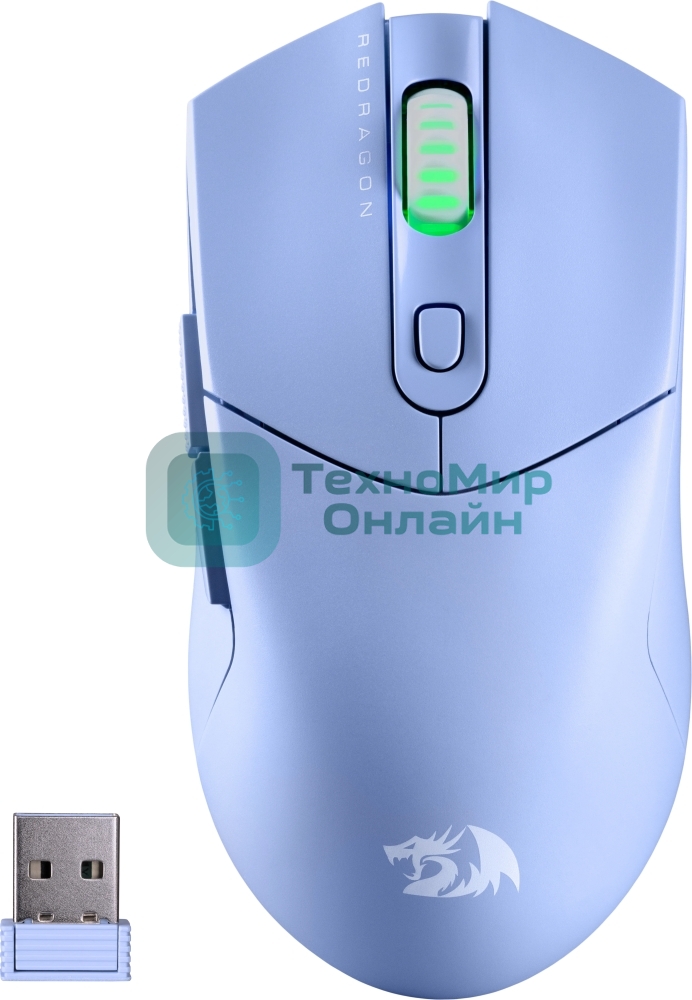Мышь беспроводная Redragon St4r Pro голубой, 26000 dpi, радиоканал, Bluetooth, USB, кнопки - 6