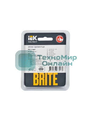 Рамка 1-местная IEK BRITE РУ-1-1-БрЧ (BR-M12-M-K02) металл черный