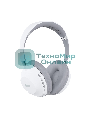 Беспроводные/проводные наушники More Choice HW34S белый/серый, накладные, Bluetooth + проводной, сенсорное управление, до 4 ч
