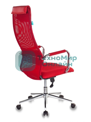 Кресло руководителя Бюрократ KB-9N/R/TW-97N красный TW-01 TW-11 сетка крестовина хром