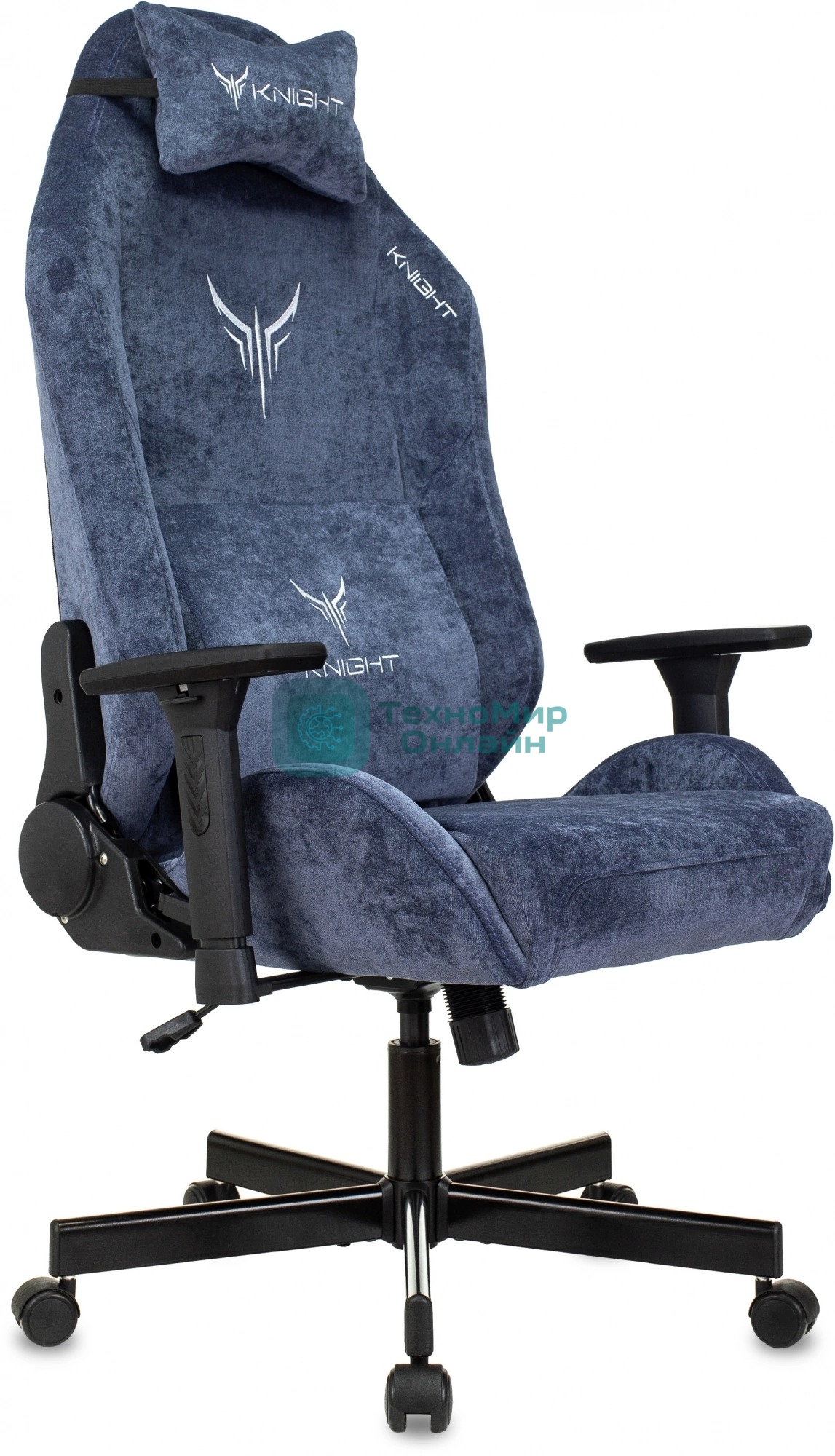 Кресло Knight N1 Fabric синий, ткань, 120 кг, механизм качания