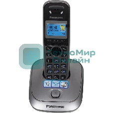 Телефон беспроводной (DECT) Panasonic KX-TG2511RUM (металик) АОН, Caller ID,спикерфон на трубке,переход в Эко режим одним нажатием
