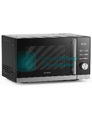 Микроволновая печь Hyundai HYM-D3005 черный/стальной, 20 л, 700 Вт, переключатели - кнопки, электронный поворотный механизм