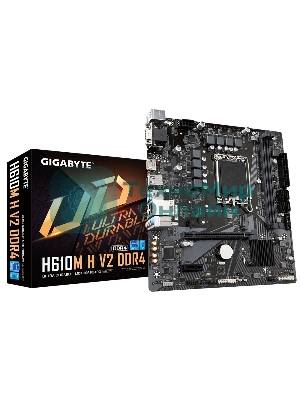 Материнская плата Gigabyte H610M H V2, LGA 1700, Intel H610, 2xDDR5, 4xSATA, 1xM.2, 1xPCIe 4.0 x16, 1xPCIe x1, 1xHDMI, 1xVGA, 1x 1Gb LAN, 2xUSB-A 3.2 Gen 1, 4xUSB-A 2.0, 3x 3.5 мм, 7.1, mATX