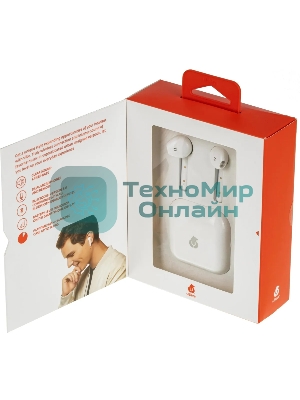 Наушники TWS UBEAR Vibe белый, вкладыши, Bluetooth, до 4 ч