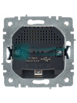 Розетка 1-местная IEK BRITE РЮш10-1-БрБ (BR-R14-16-U21-D21-K01) 16А, с USB A+A 2.1А, с заземлением с защитными шторками, белый