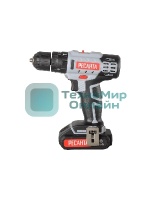 Дрель-шуруповерт Ресанта ДА-18-2ЛК-У, 18 В, 2 Ач, 50 Нм, щеточный