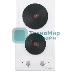 Электрическая варочная панель Maunfeld EEHE.32.4W, конфорок: 2 шт., эмаль, независимая, белый