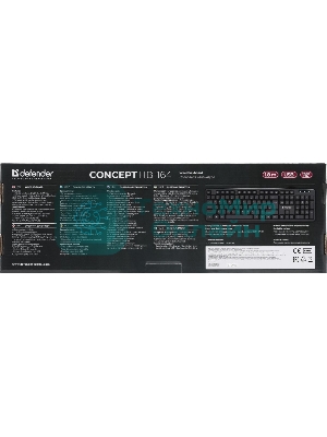 Клавиатура проводная Defender Concept HB-164, USB, черный