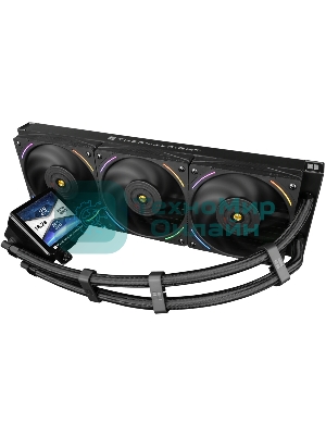 Система жидкостного охлаждения Thermalright Frozen Vision 360 V2 (360мм, LED, Black, ARGB/Fans: 3x120мм, 69CFM, 27dBA, 2150RPM/Pump height 60мм, 23dBA, 3000RPM, Rad thickness 27мм/S: 1700, 1200, 1851, 115X, 2011, 2066, AM5, AM4)