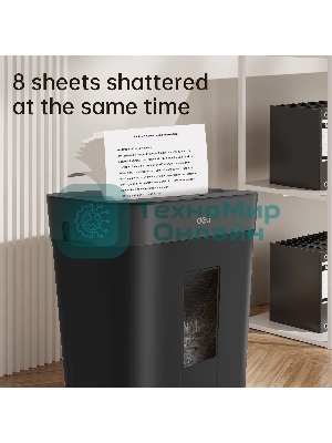 Шредер Deli ET023 черный (секр.P-4) фрагменты 8лист. 15лтр.