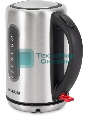 Чайник электрический Hyundai HYK-S9909 1.7л. 2200Вт серебристый матовый/черный корпус: металл