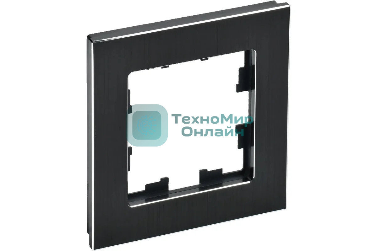 Рамка 1-местная IEK BRITE РУ-1-1-БрЧ (BR-M12-M-K02) металл черный