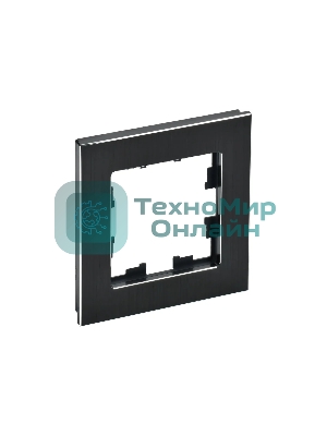 Рамка 1-местная IEK BRITE РУ-1-1-БрЧ (BR-M12-M-K02) металл черный