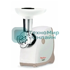 Мясорубка электрическая Moulinex ME476132 белый/бежевый, 2000 Вт, 2.3 кг/мин, защита от перегрузки, насадки - 9
