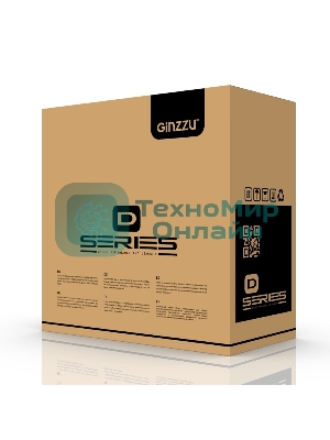 Компьютерный корпус Ginzzu D350 2хUSB 2.0,AU RGb w/o PSU
