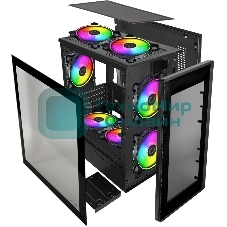 Компьютерный корпус Ginzzu CL406 mATX FAN 3*12 FRGb (12RR4)