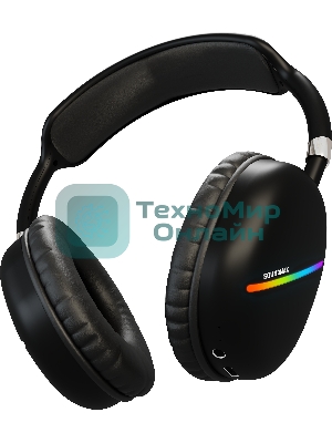 Беспроводные/проводные наушники SOUNDMAX SM-HP2200B черный, накладные, Bluetooth + проводной, до 8 ч