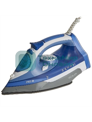 Утюг Delta LUX DL-712 белый с синим, 2400 Вт, 30 г/мин, 150 г/мин, 350 мл