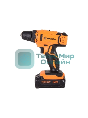 Дрель-шуруповерт Вихрь ДА-24Л-2к, 24 В, 2 Ач, 40 Нм, щеточный