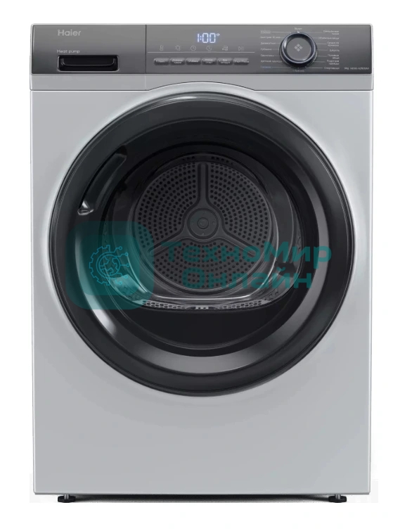 Сушильная машина Haier HD90-A2929AS серебристый, 9 кг, сушка - конденсационная, программ - 15, 59.5 x 84.5 x 60 см