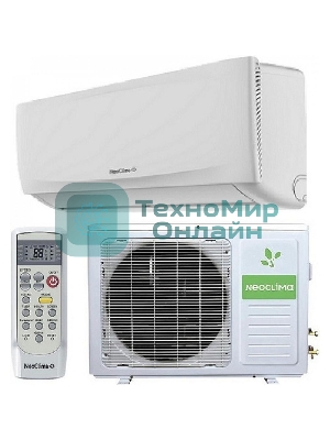 Кондиционер сплит-система Neoclima NS/NU-HAX28R 28000 BTU, 80 м², 37/48 дБ, охлаждение, обогрев, осушение, белый