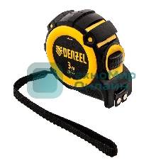 Рулетка Denzel 3м х 16мм, автоматич. фиксац., нейлон. покрытие, магнит. зацеп, двухстор. разметка