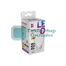 Лампа светодиодная Defender P45-8W-830-E27 шар, 3000 К, теплый белый, 1 шт.