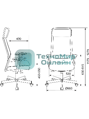 Кресло руководителя Бюрократ T-995 черный TW-01, сетка/ткань, крестов. металл черный