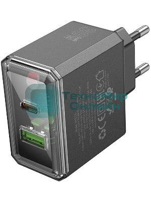 Сетевое зарядное устройство BOROFONE (6941991110641) 1USB+1Type-C 3.0A QC3.0 PD 30W, черный