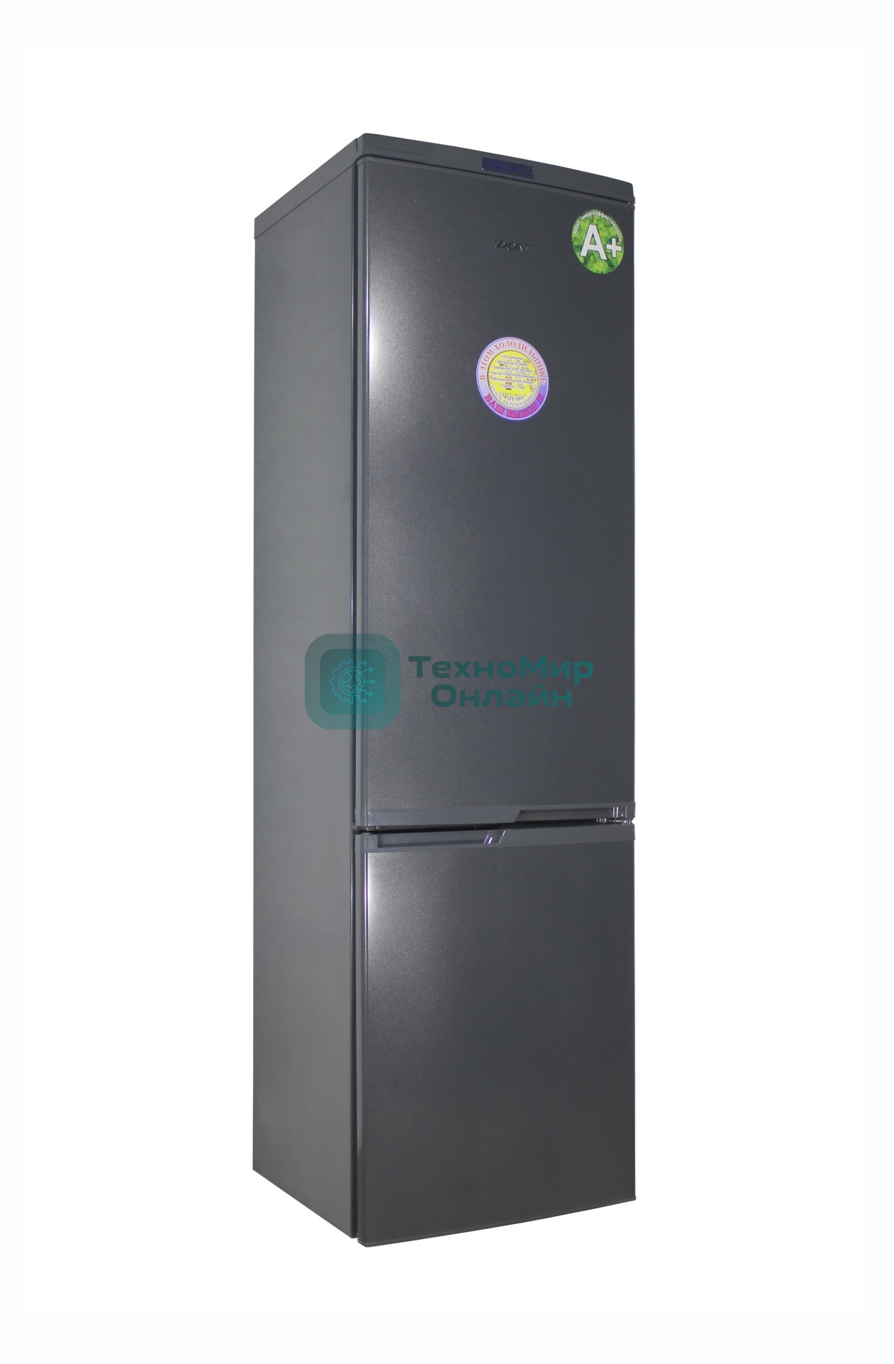 Холодильник DON R-290 G графит зеркальный двухкамерный 209/101л морозилка снизу