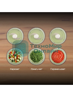 Измельчитель электрический Hyundai HYC-P3108 0.8л. 300Вт черный/зеленый