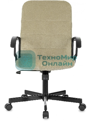 Кресло офисное Бюрократ Triest Fabric песочный Light-21 крестов. металл черный