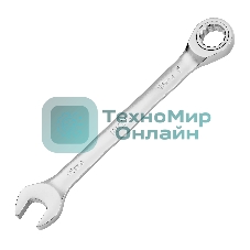 Ключ комбинированный трещоточный Denzel 16 мм, CrV, матовый хром