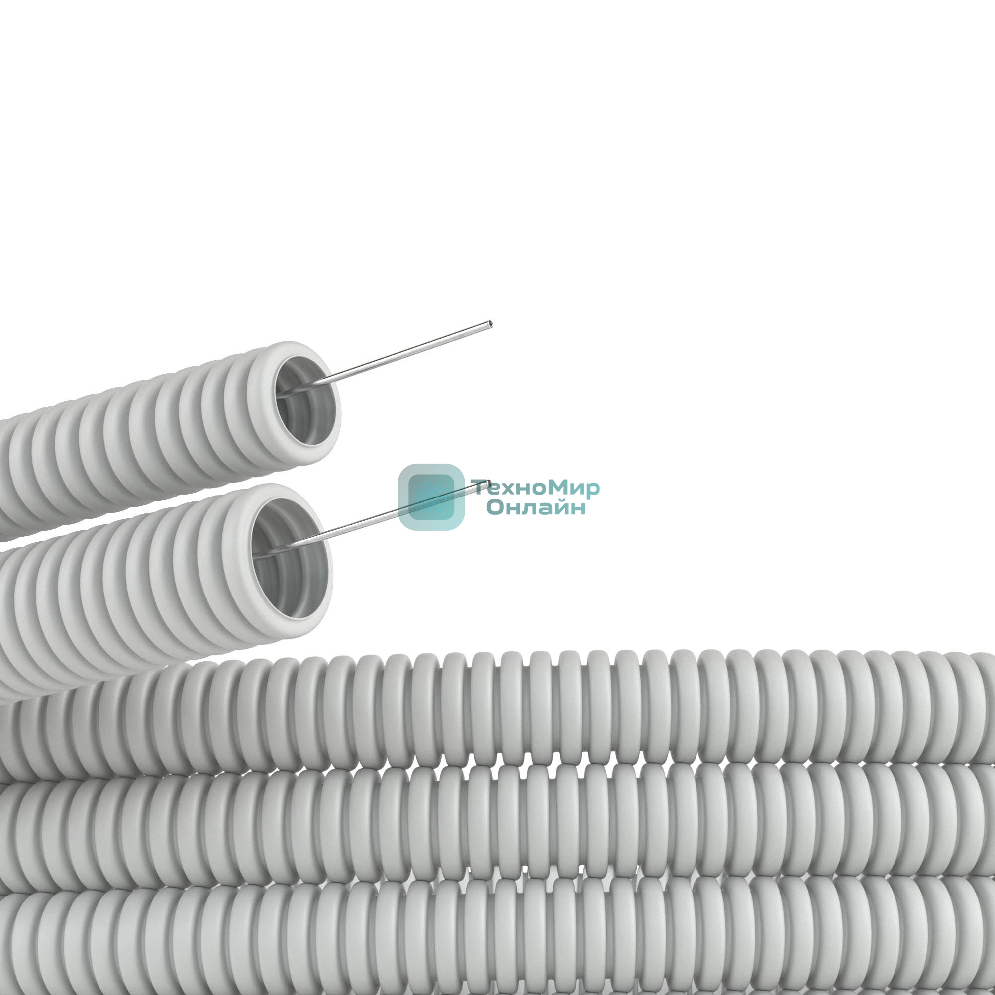 Труба гофрированная ПВХ DKC d20 мм с протяж. сер. (уп. 100 м)
