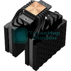 Кулер для процессора PCCooler RT620 Digital BK (250W, 4-pin PWM, LED temp., 157mm, 6x6mm, 2x120мм, 73.32CFM, 34.9dBA, 2200RPM, S: 1851/1700/1200/115X, AM5/AM4, черный)