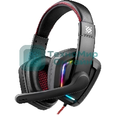 Гарнитура Defender Quake LED чёрный, проводная, подсветка