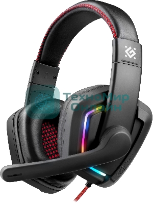 Гарнитура Defender Quake LED чёрный, проводная, подсветка