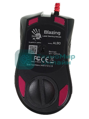 Мышь проводная A4Tech Bloody AL90 Blazing черный, 12000 dpi, USB, кнопки - 8