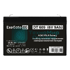 Аккумуляторная батарея ExeGate DT 609 (6V 9Ah, клеммы F2)
