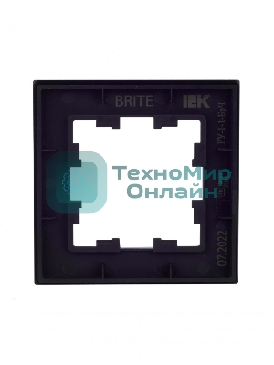 Рамка 1-местная IEK BRITE РУ-1-1-БрЧ (BR-M12-M-K02) металл черный