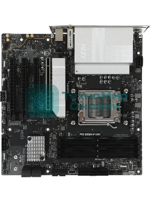 Материнская плата MSI PRO B850M-P WIFI, AM5, AMD B850, 4xDDR5, 4xSATA, 3xM.2, 1xPCIe 5.0 x16, 1xPCIe 4.0 x4, 2xPCIe 3.0 x1, 1xHDMI, 2xUSB-C 10Gbps, 1xUSB-A 5Gbps, 1xUSB-A 10Gbps, 4xUSB-A 2.0, 2x3.5 мм, S/PDIF, 1x5Gb LAN, Wi-Fi 7, Bluetooth 5.4, 7.1, mATX
