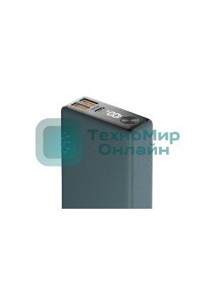 Портативный аккумулятор OLMIO QX-10, 10000mAh, 22.5W, QuickCharge3.0/PowerDelivery, LCD, темно-зеленый