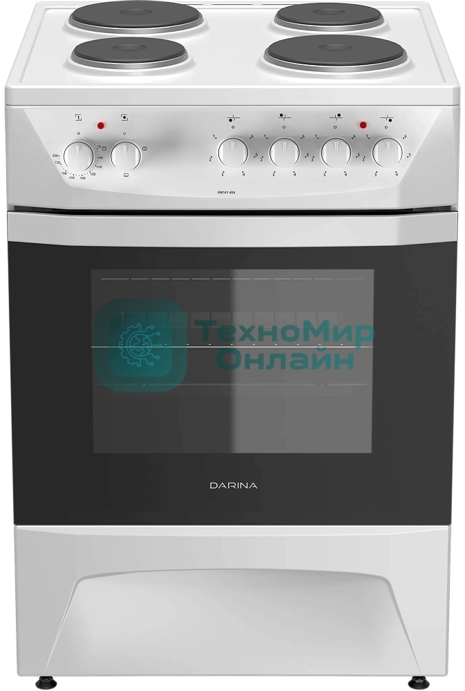 Плита электрическая Darina 1D EM 141 404 W белый/черный, конфорок 4 шт, духовка 50 л, 60 см x 85 см x 60 см