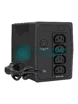 Источник бесперебойного питания ExeGate Power Back BNB-650.LED.AVR.4C13 (650VA/360W, LED, AVR, 4*C13, батарея 12V 7.2Ah, Black)