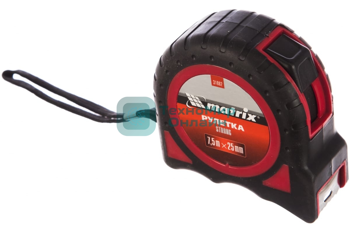 Рулетка Matrix strong 7.5мх25мм обрезиненный корпус