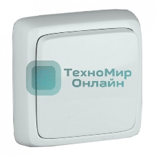 Выключатель HEGEL ВА10-113 одноклавишный наружный с изоляционной пластиной белый 10А