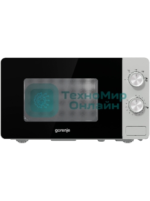 Микроволновая печь Gorenje MO20E1S серебристый, 20 л, 800 Вт, переключатели - поворотный механизм