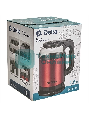 Чайник электрический DELTA DL-1115 красный